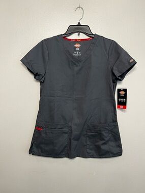 Dickies Gray V-Neck Nurse Scrub Too Size Small NWT